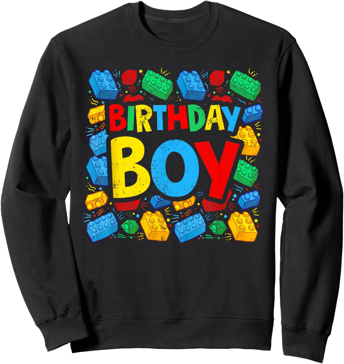 Birthday Boy Brick Builder Funny Blocks Master Builder Sweatshirt - Sweatshirt | Black