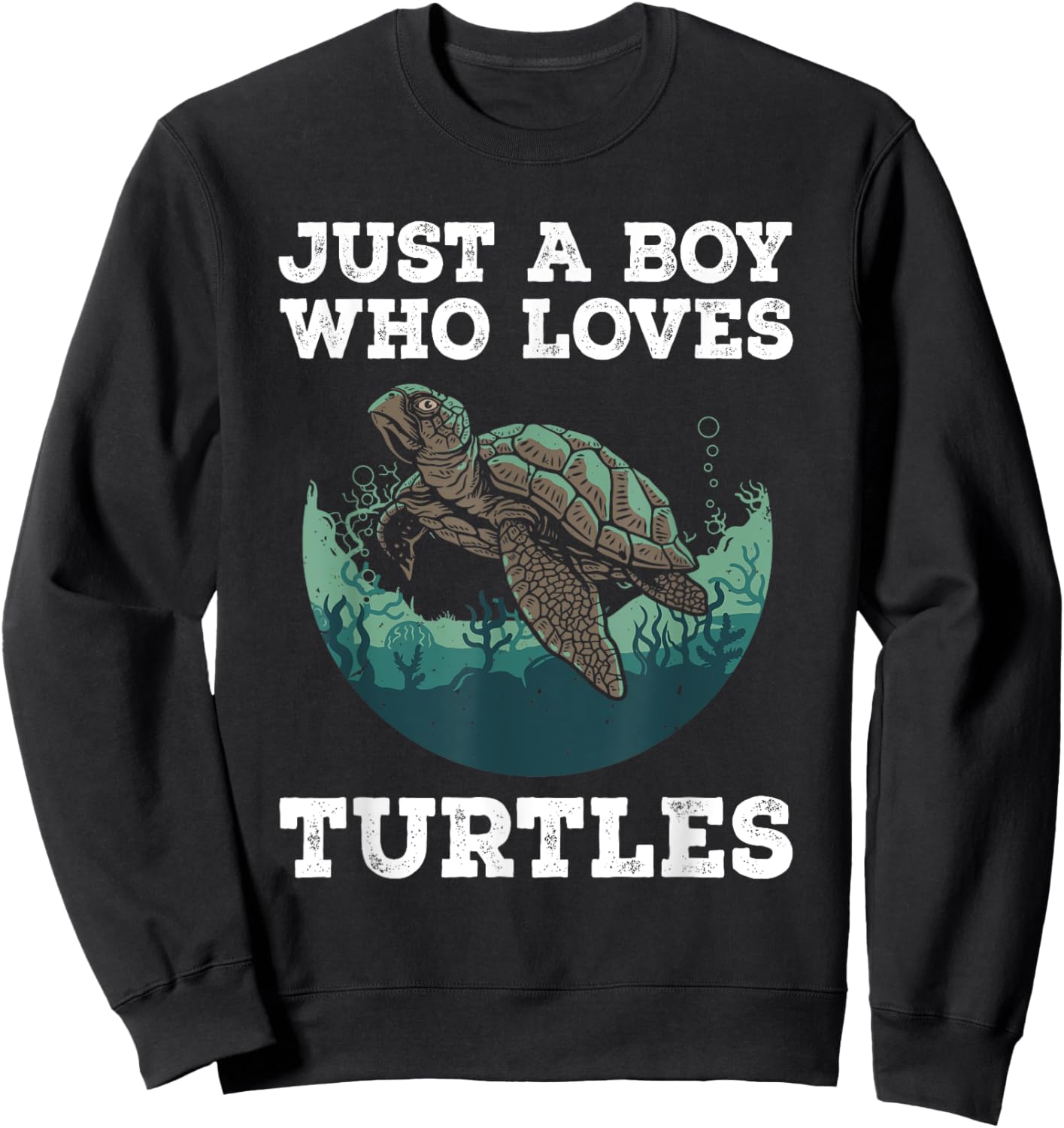 Funny Sea Turtles Design For Boys Kids Men Tortoise Lover Sweatshirt - Sweatshirt | Black
