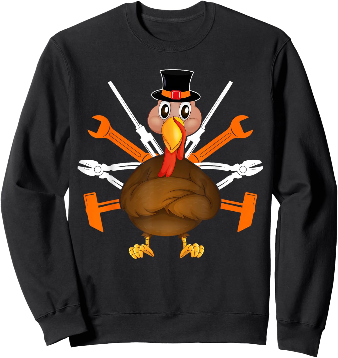 Thanksgiving Mechanic Turkey Matching Autumn Family Group Sweatshirt - Sweatshirt | Black