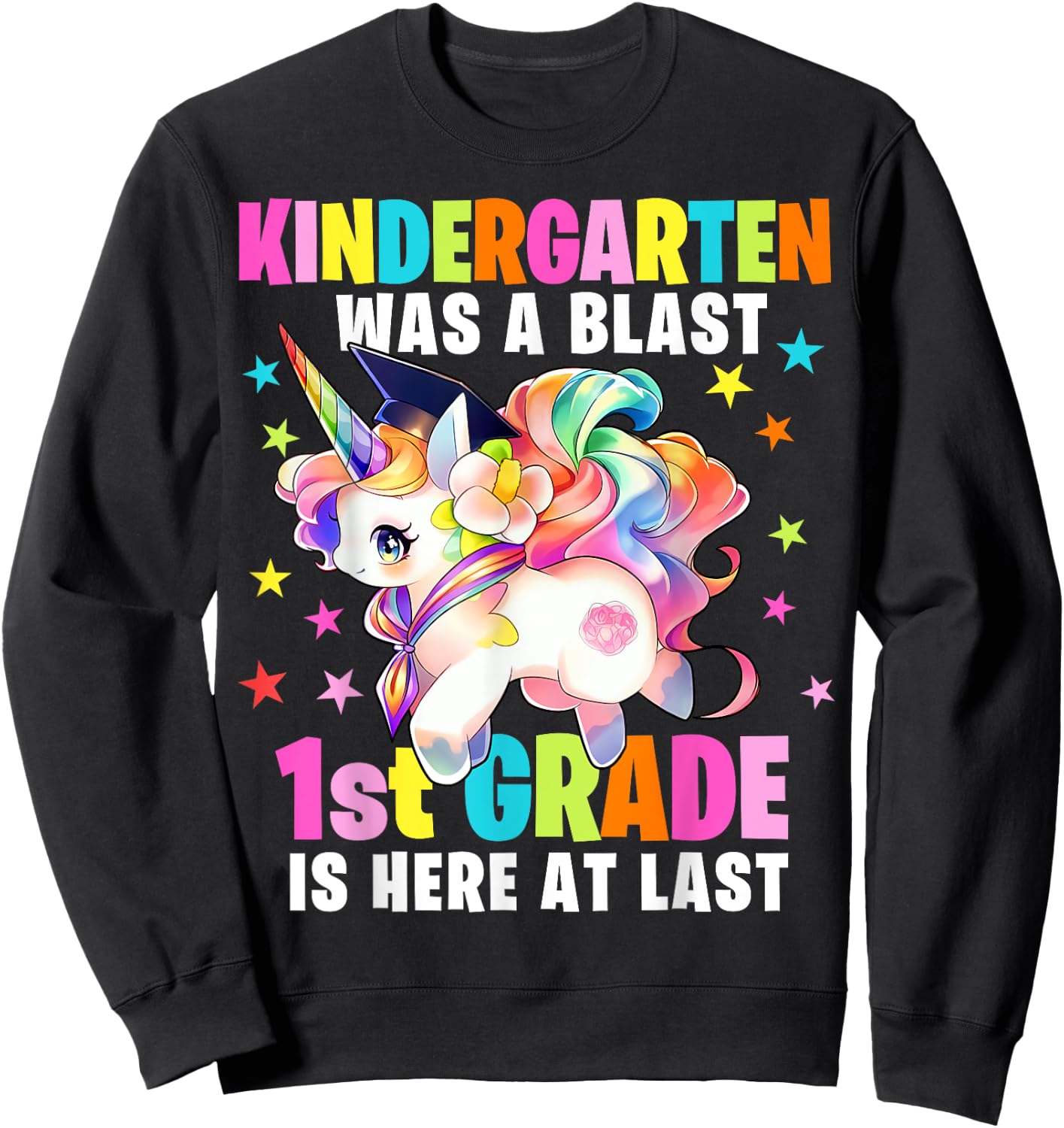 Kindergarten Graduation Unicorn Kindergarten Graduate Girls Sweatshirt - Sweatshirt | Black