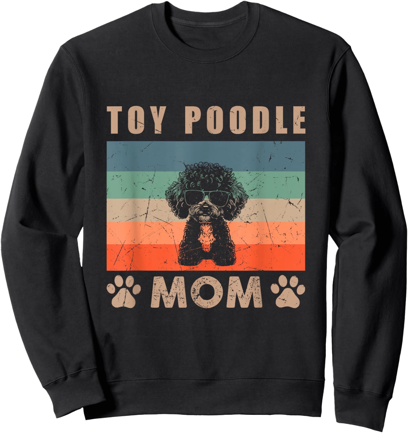 Vintage Toy Poodle Mom Gifts Funny Dog Mom Lover Mothers Day Women Kids Sweatshirt - Sweatshirt | Black