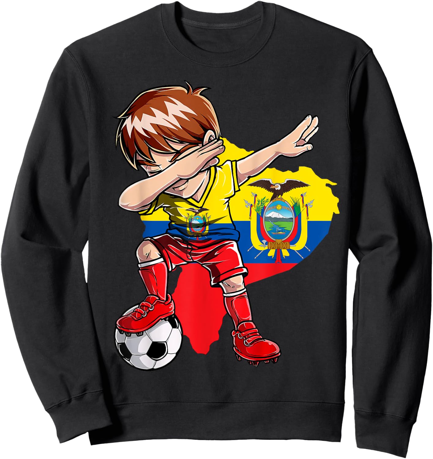Dabbing Soccer Colombia Jersey Boy Colombian Boys Football Sweatshirt - Sweatshirt | Black