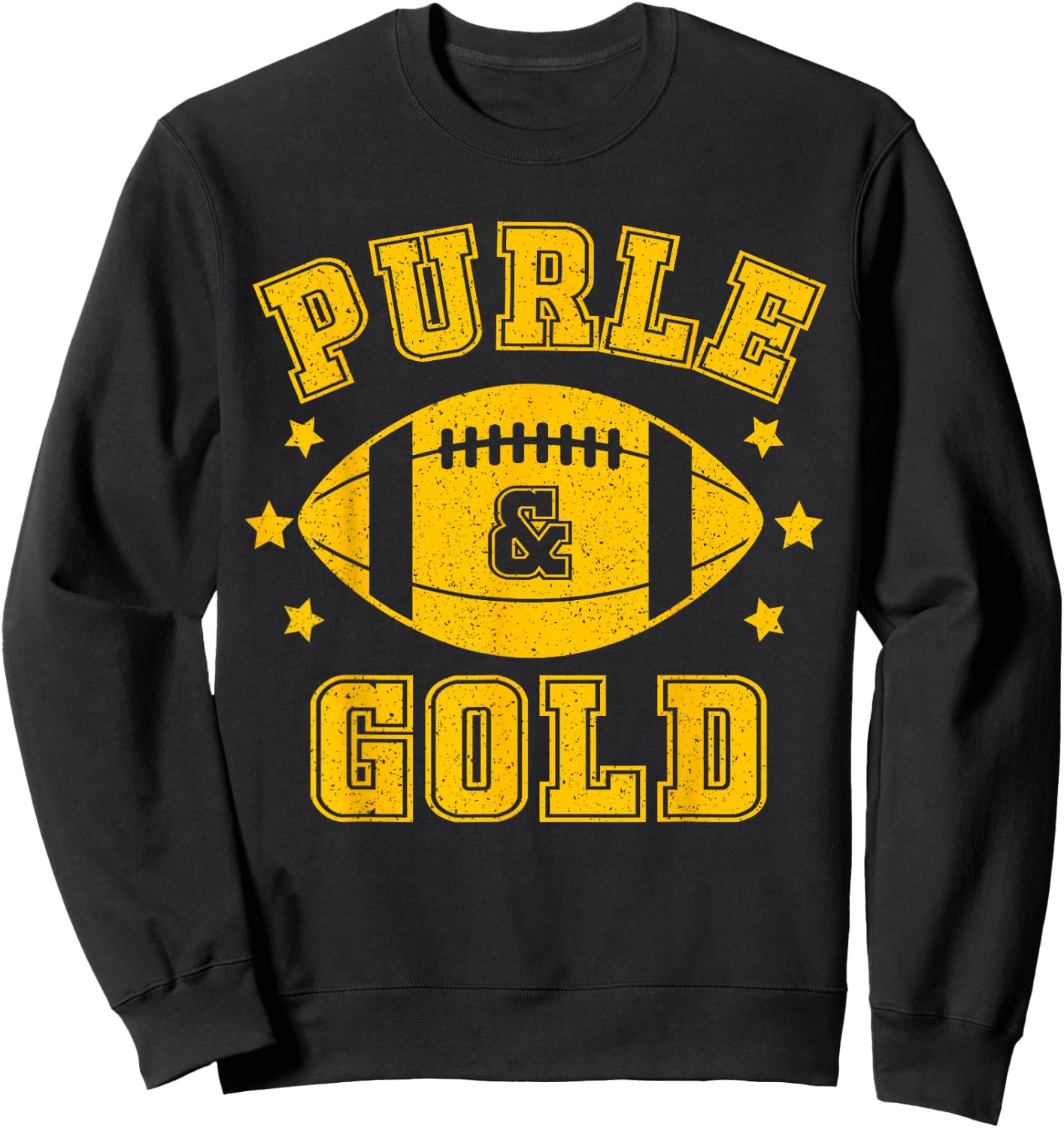 On Gameday Football We Wear Purple And Gold School Spirit Sweatshirt - Sweatshirt | Black