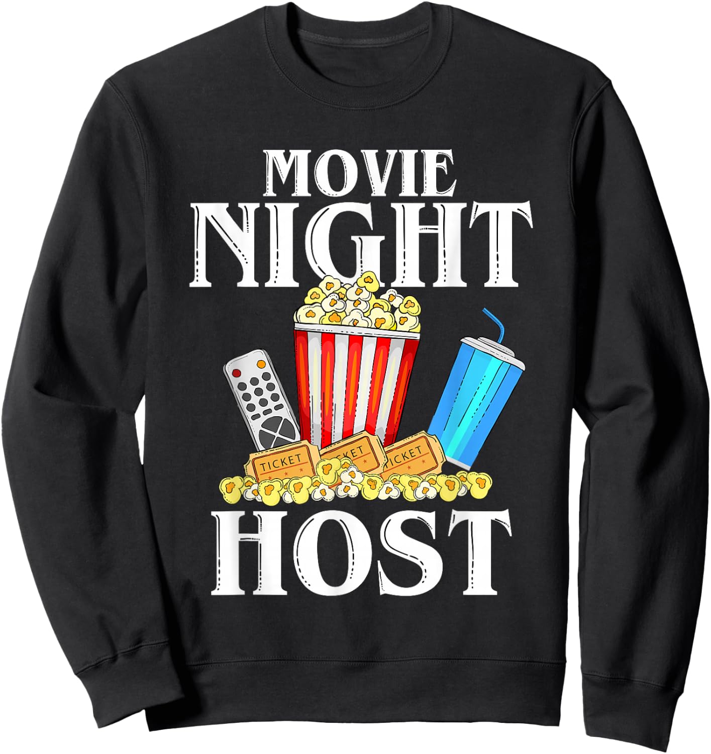 Family Movie Night Outfit Women Kids - Movie Lover Sweatshirt - Sweatshirt | Black
