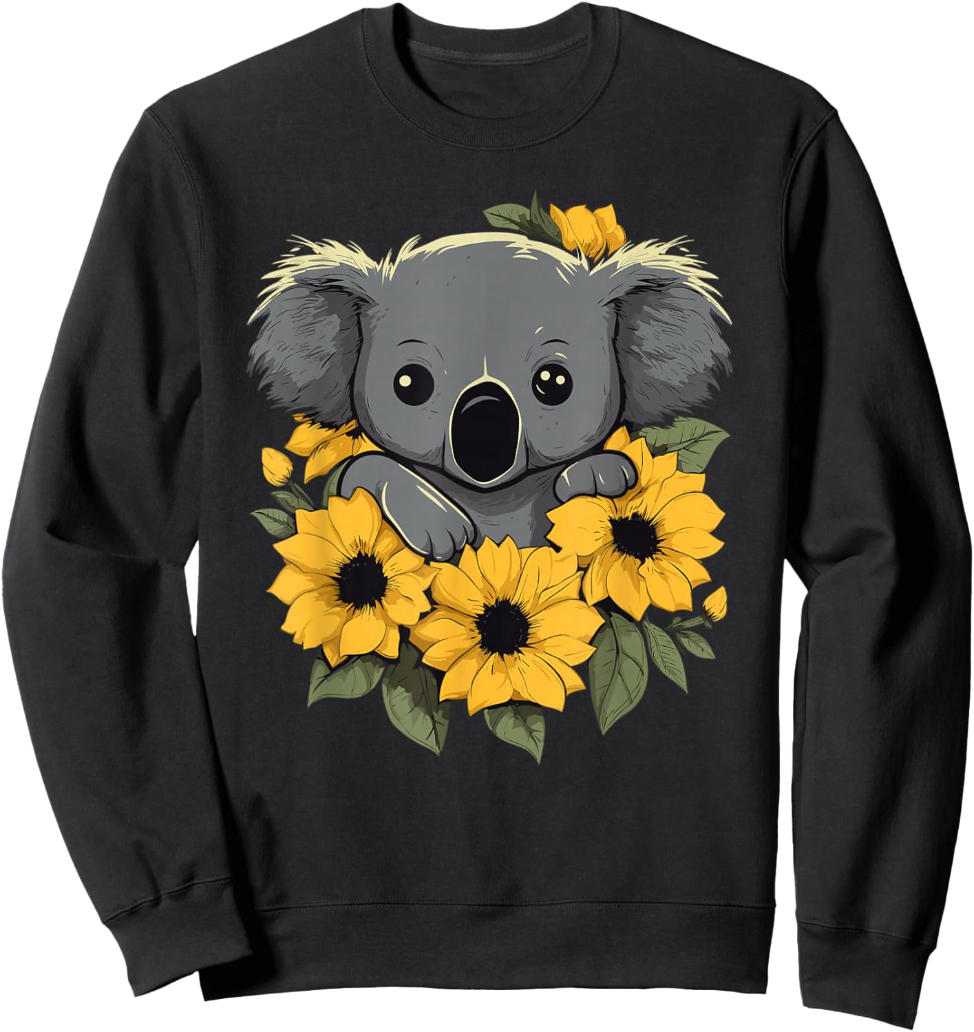 Koala Bear Sunflower Art Koalas Lover Men Sweatshirt - Sweatshirt | Black