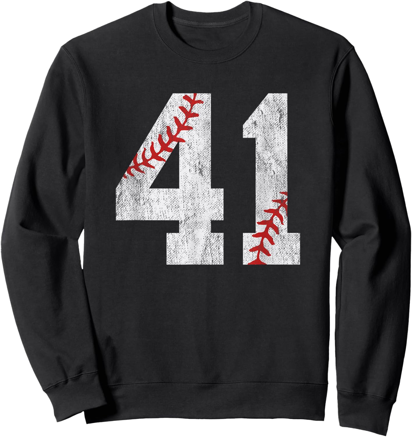 Number #41 Vintage 41st Birthday Baseball Lover 41 Years Old Sweatshirt - Sweatshirt | Black