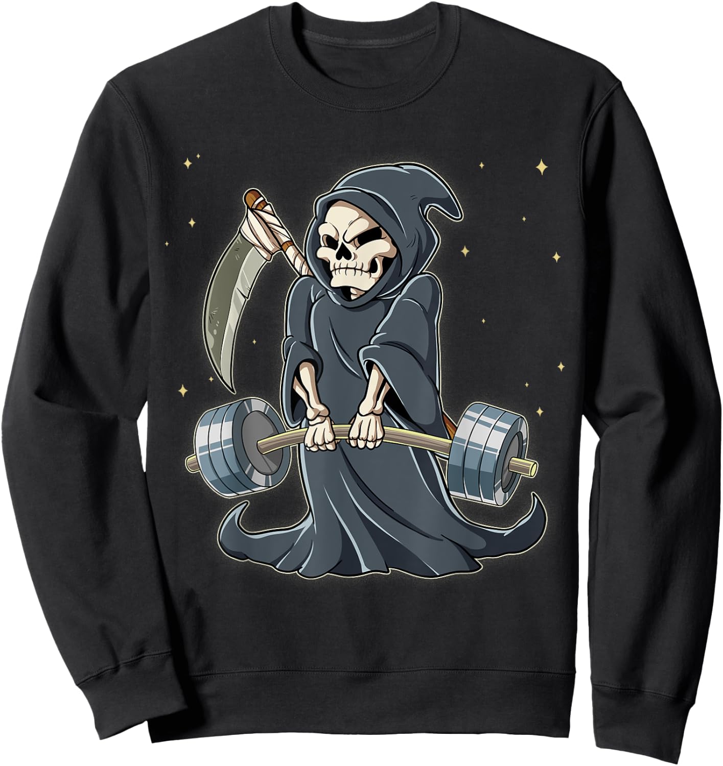 Grim Reaper Gym Weight Training Deadlift Sweatshirt - Sweatshirt | Black