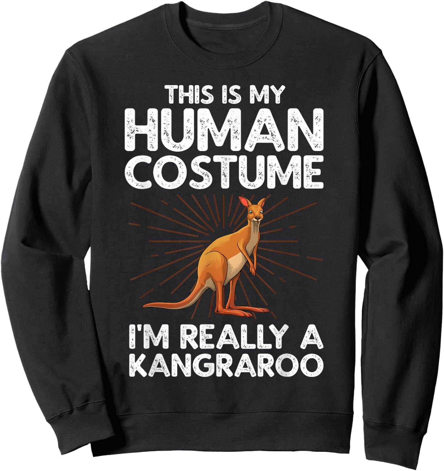 Funny Kangaroo Design Women Kids Kangaroo Animal Sweatshirt - Sweatshirt | Black