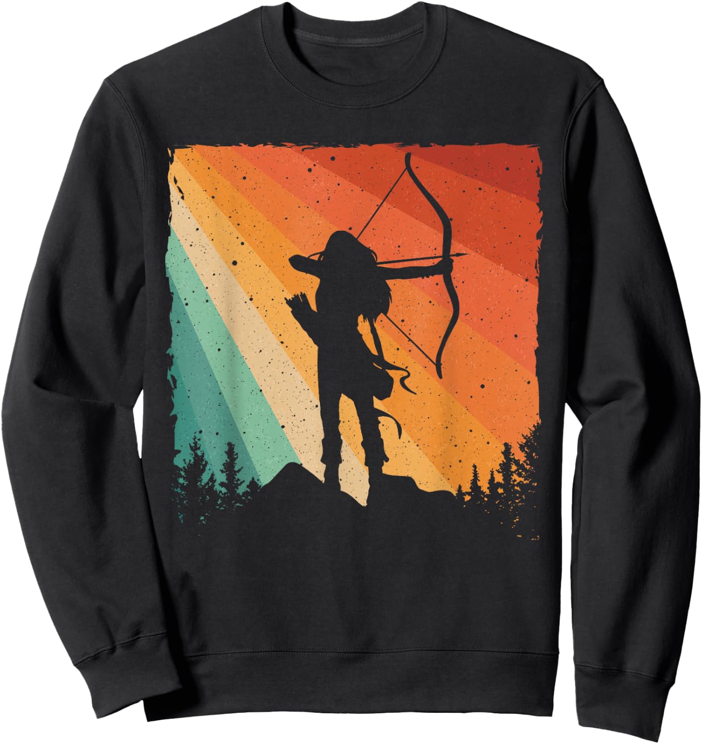 Cute Archery Design Women Kids Archer Archery Lovers Sweatshirt - Sweatshirt | Black