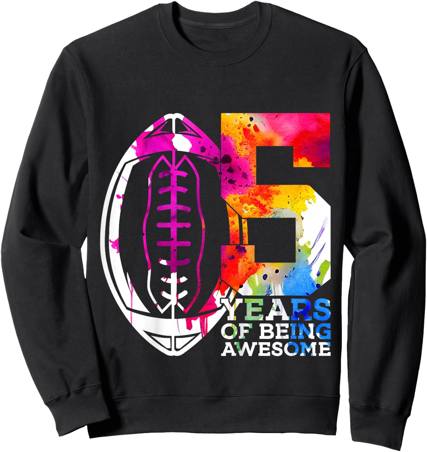 Kids 5 YEARS OF BEING AWESOME FOOTBALL 5TH BIRTHDAY Sweatshirt - Sweatshirt | Black