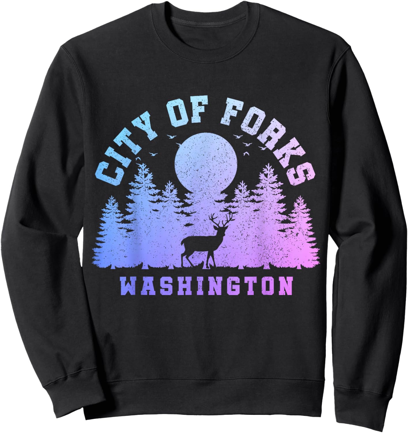 City Of Forks Washington Deer Nature Hiking Camping Pride Sweatshirt - Sweatshirt | Black