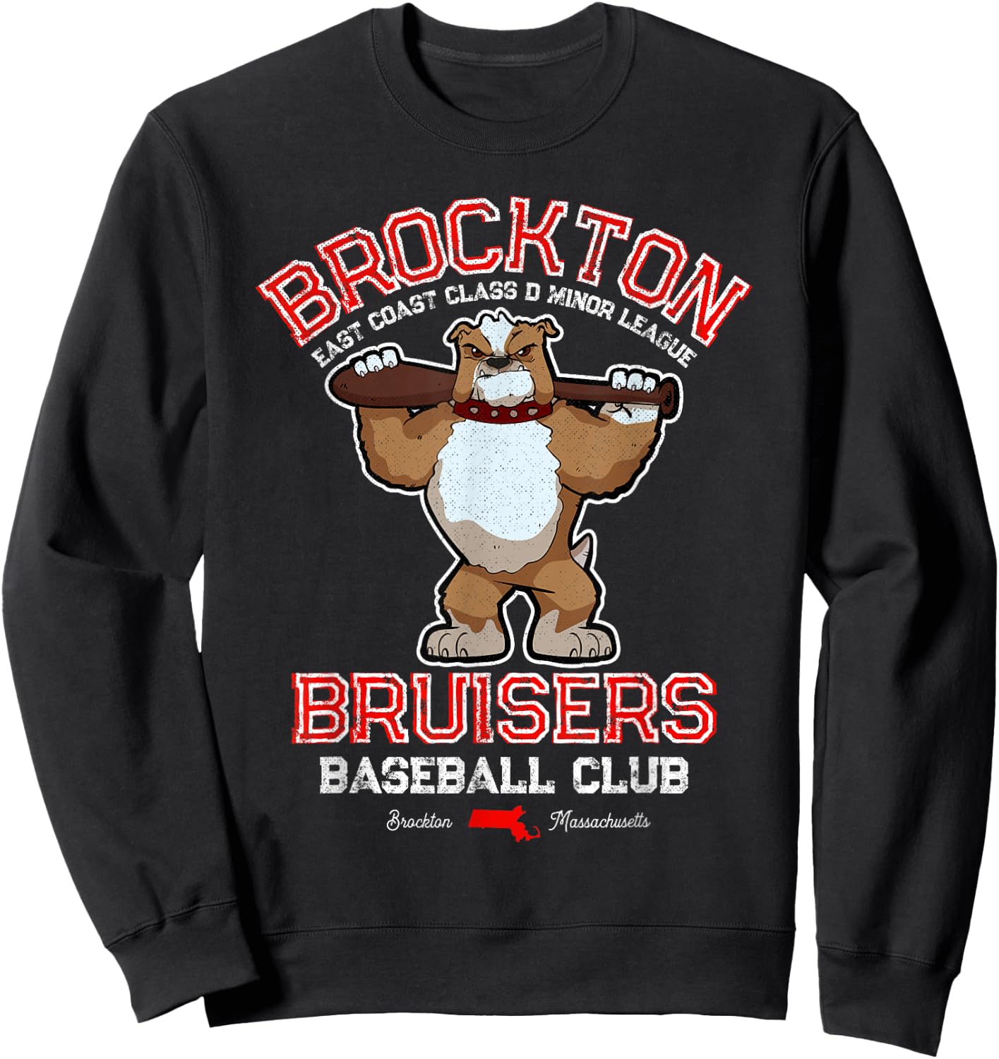 Brockton Bruisers Retro Minor League Baseball Team Sweatshirt - Sweatshirt | Black