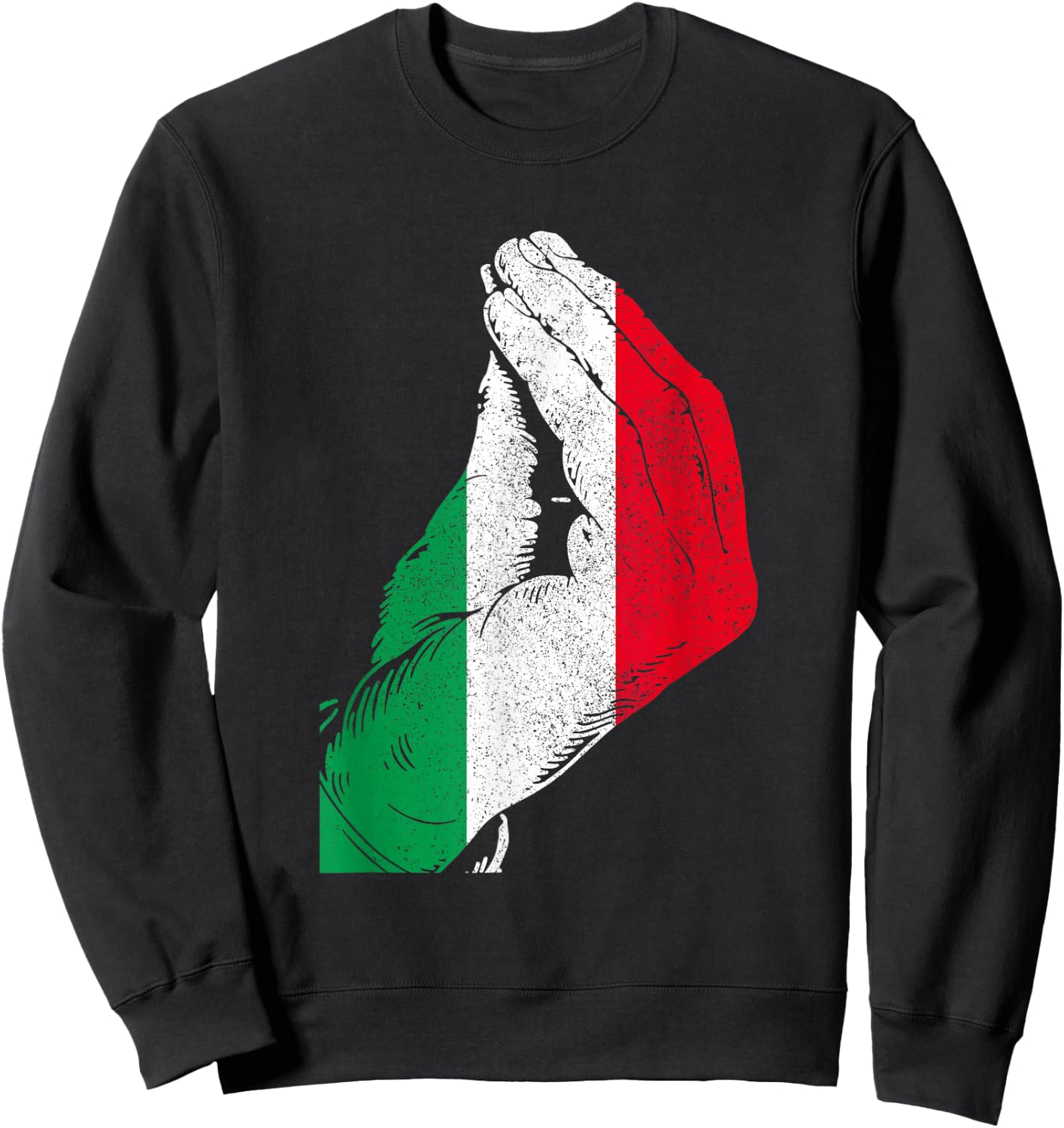 Italy Hand Gesture Italy Flag Pride Funny Sweatshirt - Sweatshirt | Black