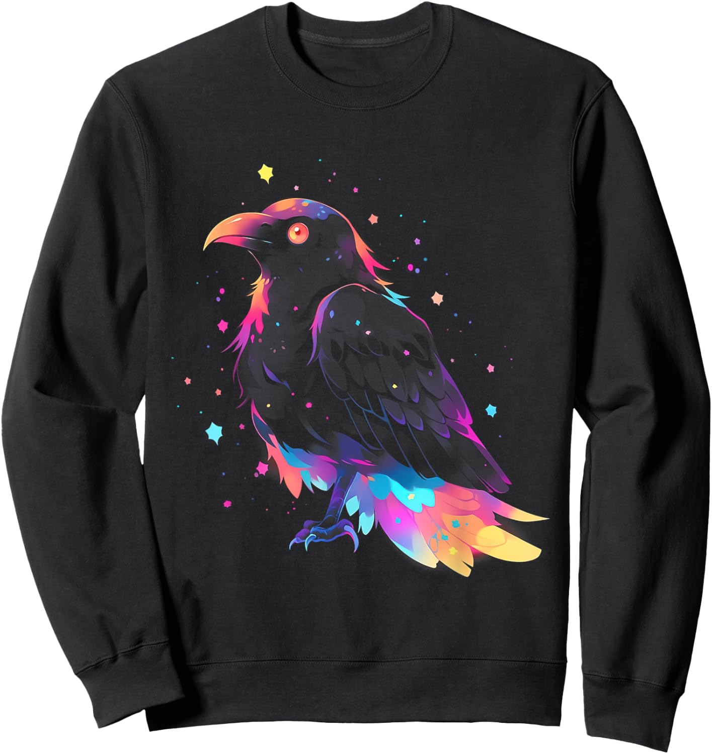 Kawaii Crow Raven | Pastel Goth Aesthetic Gothic Anime Sweatshirt - Sweatshirt | Black