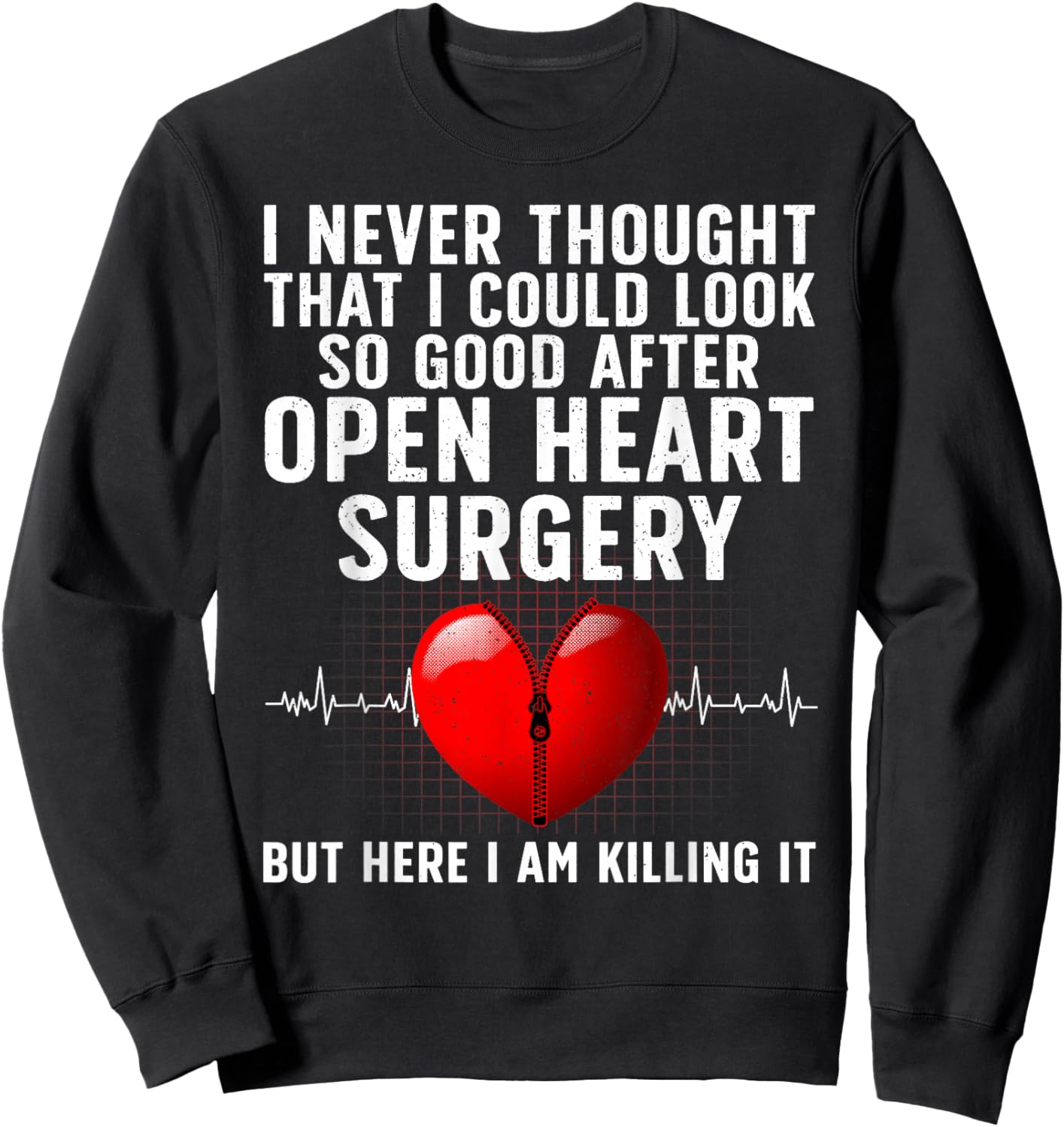 Open Heart Surgery Art Women Heart Patient Operation Sweatshirt - Sweatshirt | Black