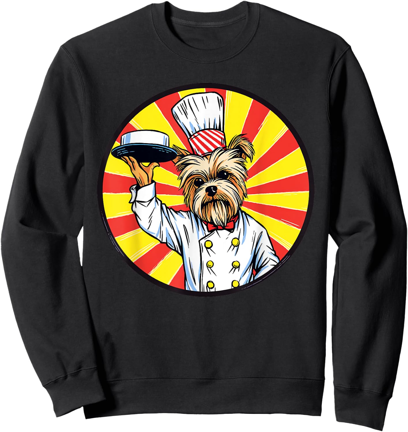 Yorkshire Terrier Chef Funny Dog Cooking Sweatshirt - Sweatshirt | Black