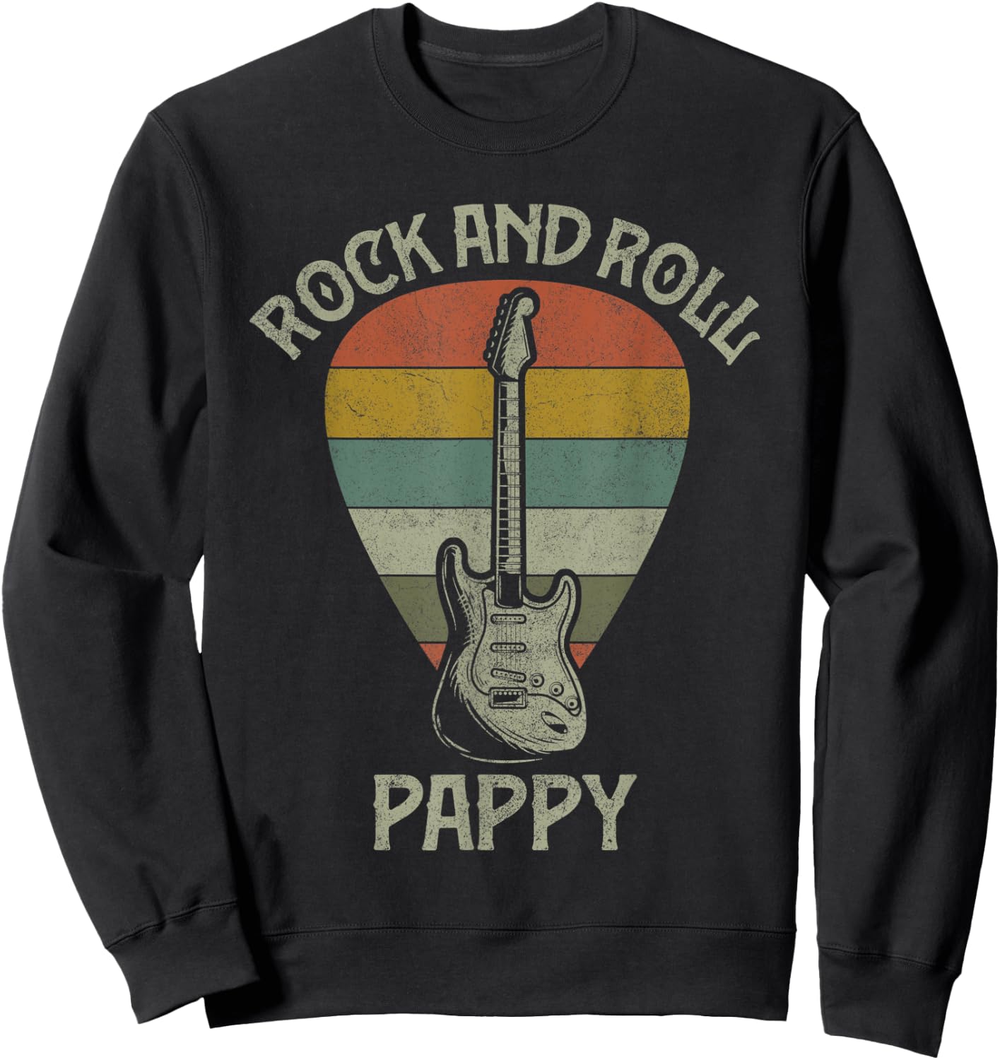 Guitarist Pappy Fathers Day Shirts, Guitar Player Grandpa Sweatshirt - Sweatshirt | Black