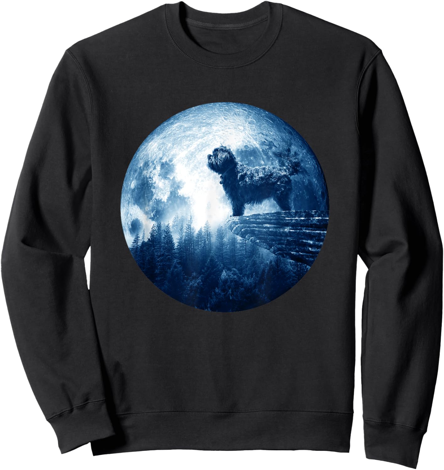 Affenpinscher Dog Moon Dog Mom Dad Women Men Dog Lovers Sweatshirt - Sweatshirt | Black