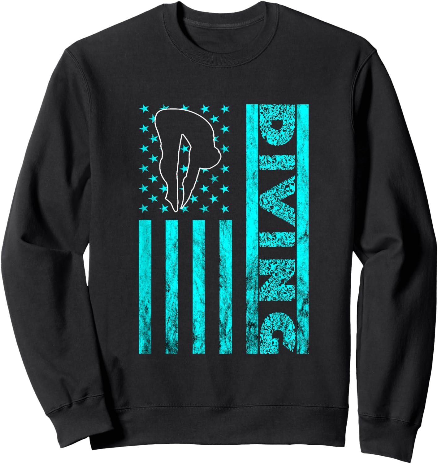 America USA Springboard Diving Platform Diver Water Sport Sweatshirt - Sweatshirt | Black