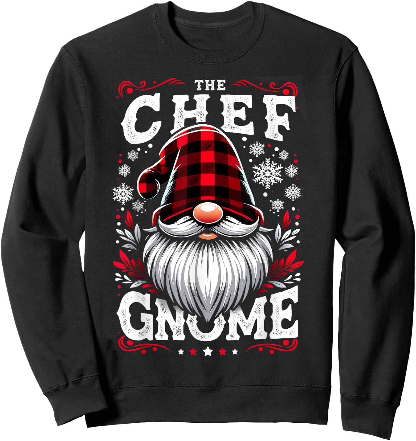 The Chef Gnome Matching Family Christmas Pajama Sweatshirt - Sweatshirt | Black