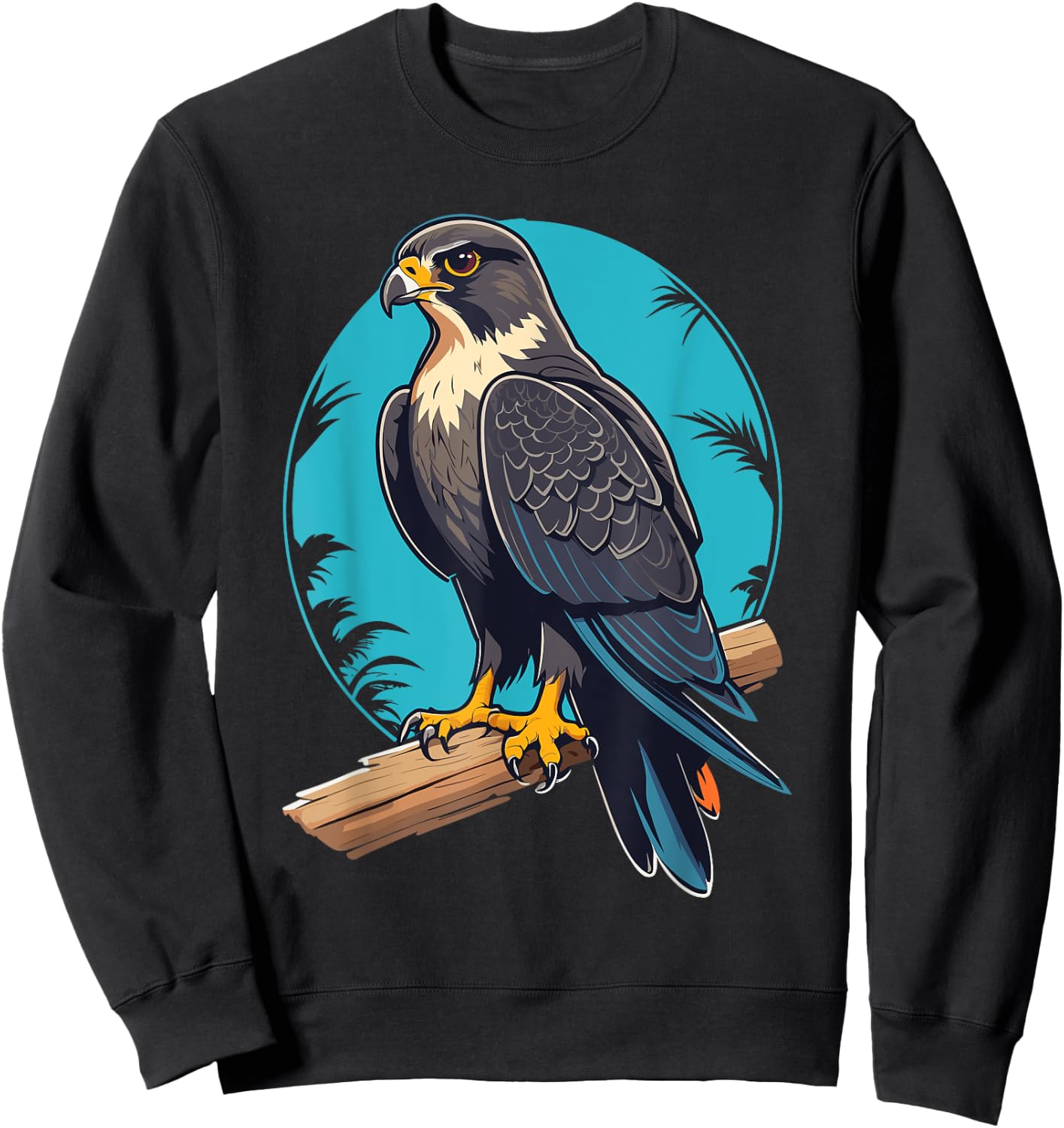 Ventage Peregrine Falcon Graphic: Cute Peregrine Falcon Sweatshirt - Sweatshirt | Black