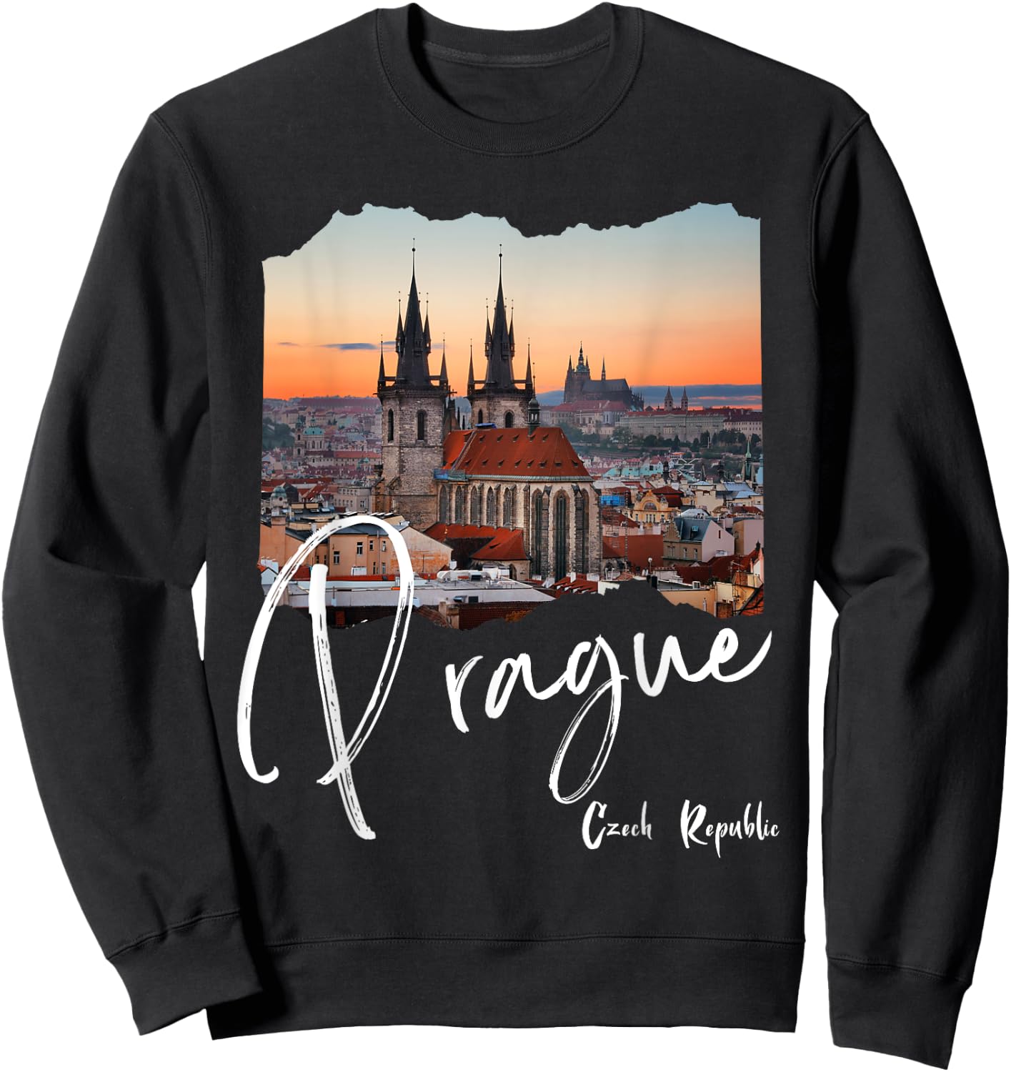 Prague Czech Republic Souvenir Sweatshirt - Sweatshirt | Black