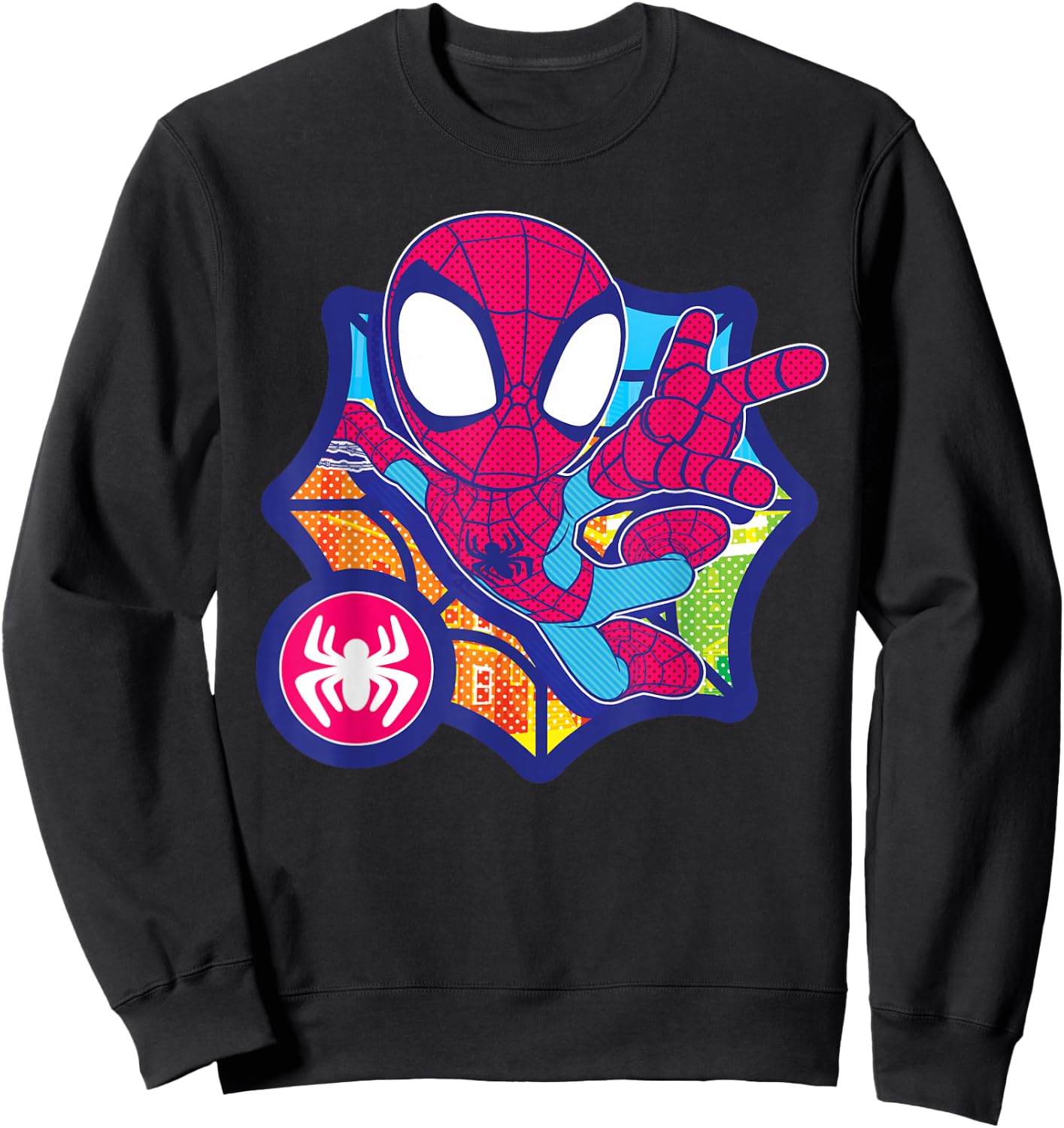 Marvel Spidey and His Amazing Friends Spider-Man Dot Effect Sweatshirt - Sweatshirt | Black