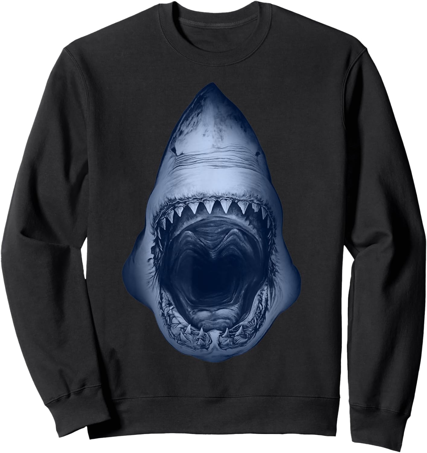 Shark Lovers Scary Shark Mouth Open Halloween Costume Sweatshirt - Sweatshirt | Black