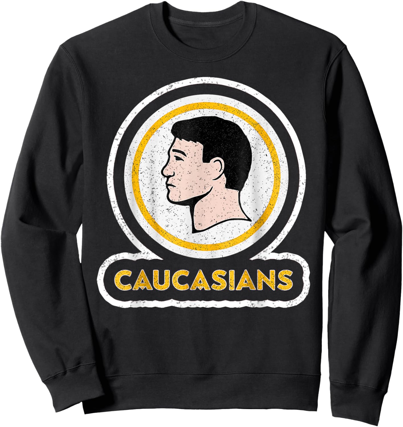 Caucasians Funny Vintage Caucasians Pride Sweatshirt - Sweatshirt | Black
