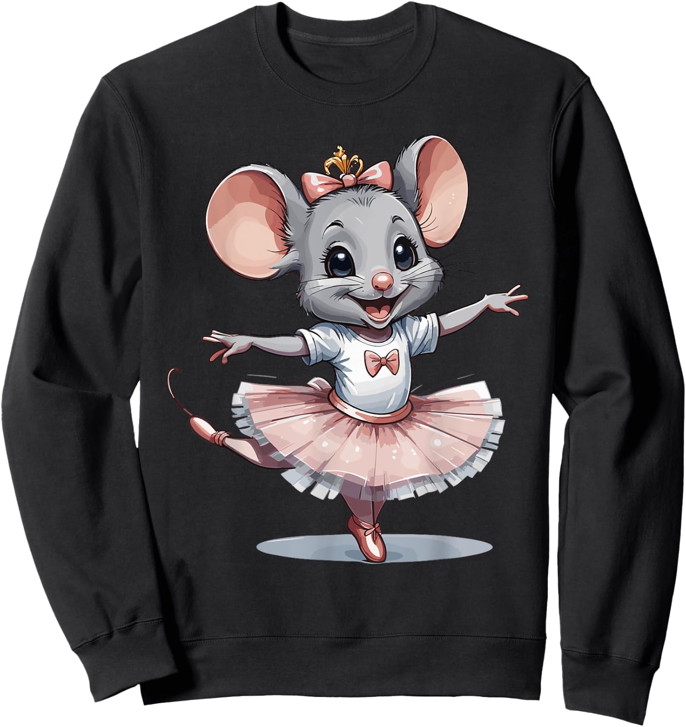 Cute Unique & Modern Mouse Ballet & Ballerina Sweatshirt - Sweatshirt | Black