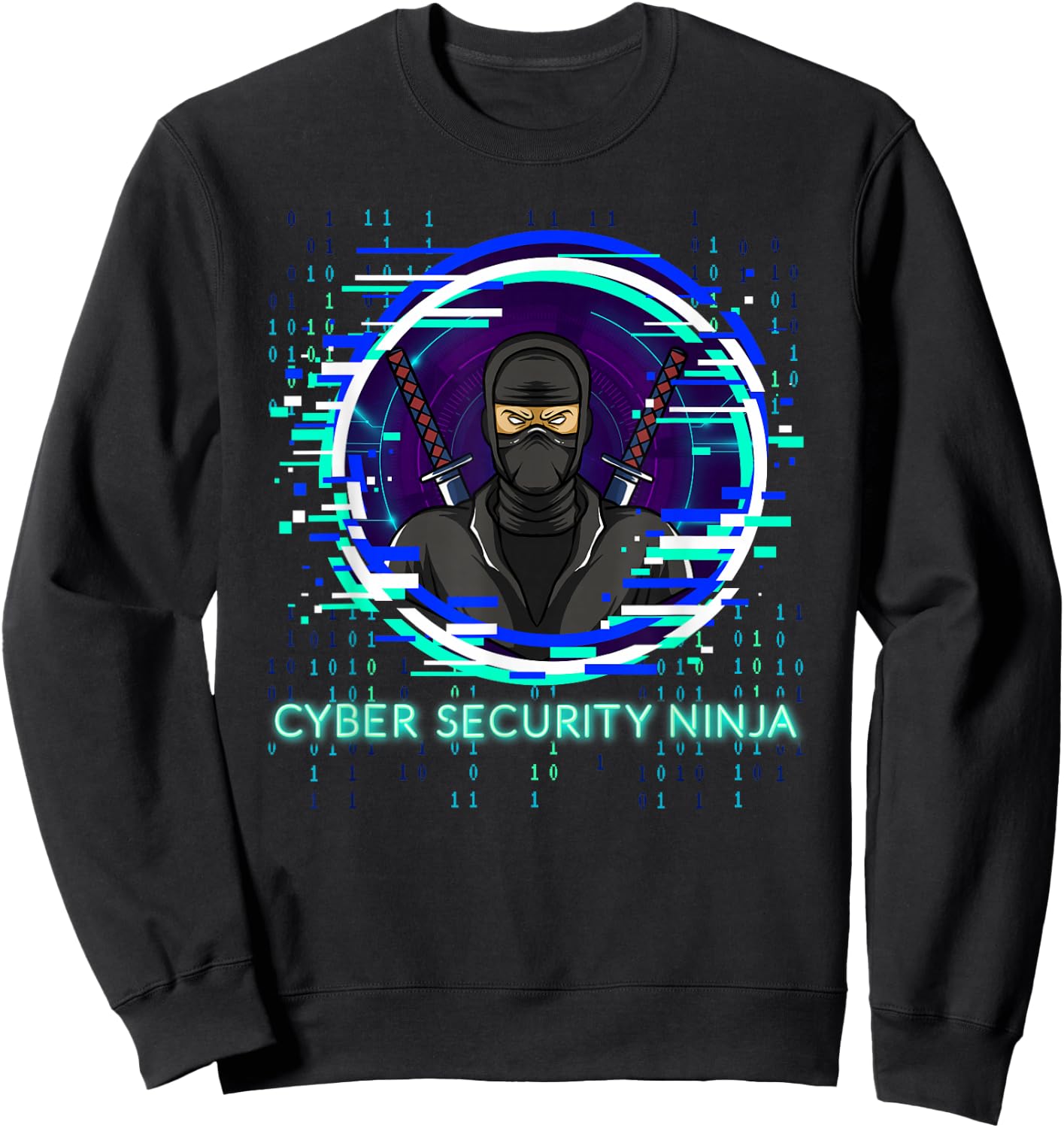 Cybersecurity Ninja Binary Code Programmer Nerd Design Sweatshirt - Sweatshirt | Black