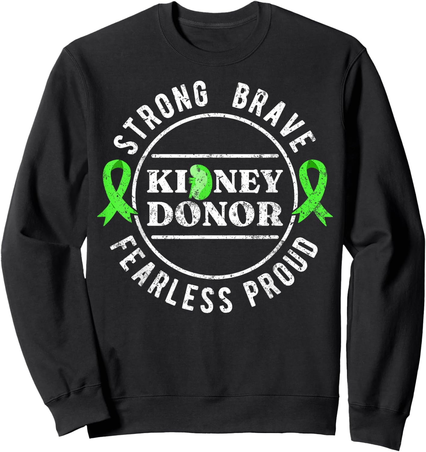 Kidney Donor Organ Donation Women's Classic Fit Black Cotton Sweatshirt - Sweatshirt | Black