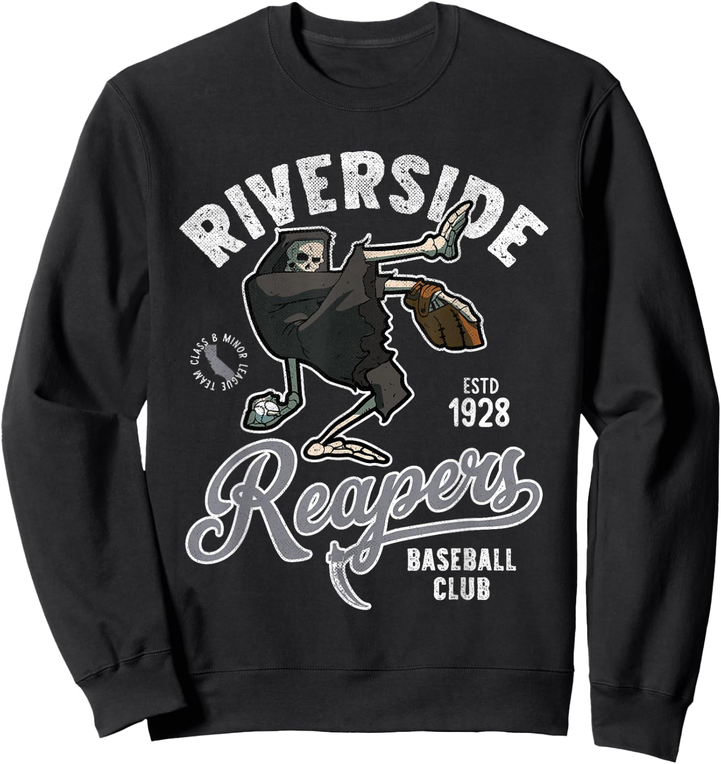 Riverside Grim Reapers Retro Minor League Baseball Team Sweatshirt - Sweatshirt | Black