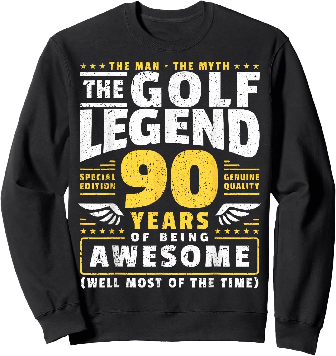90th Birthday Golf Player 90 Years Old Golfer Sweatshirt - Sweatshirt | Black