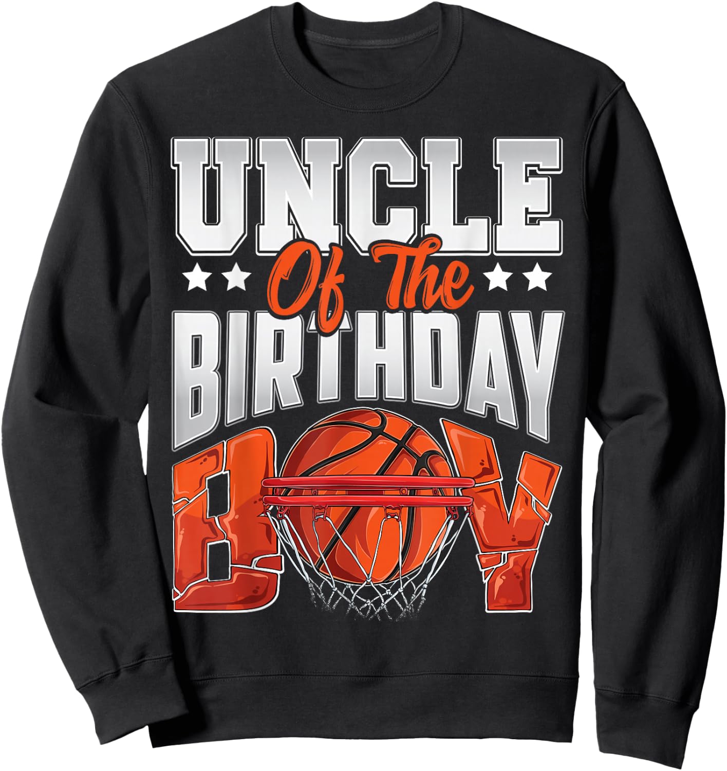 Uncle basketball birthday Boy Family Baller b-day Party Sweatshirt - Sweatshirt | Black