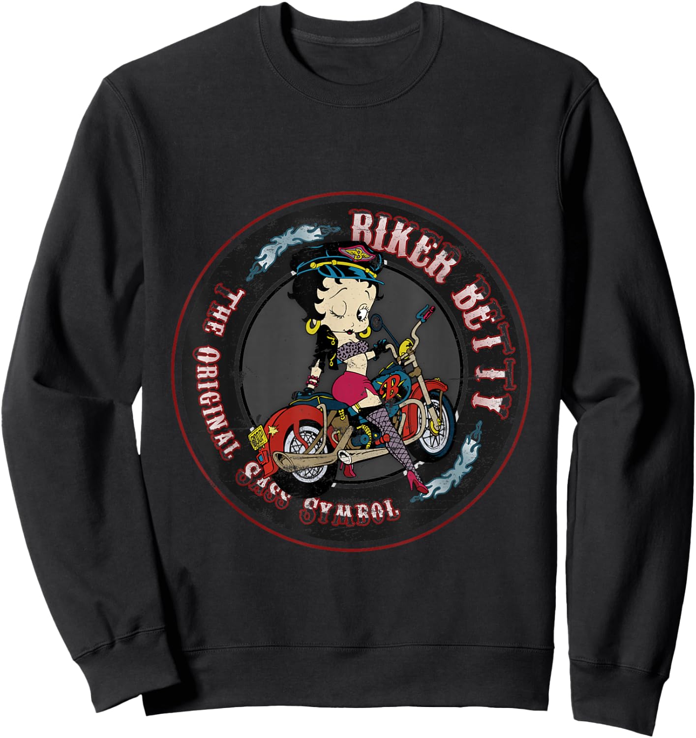 Betty Boop Biker Betty Sweatshirt - Sweatshirt | Black