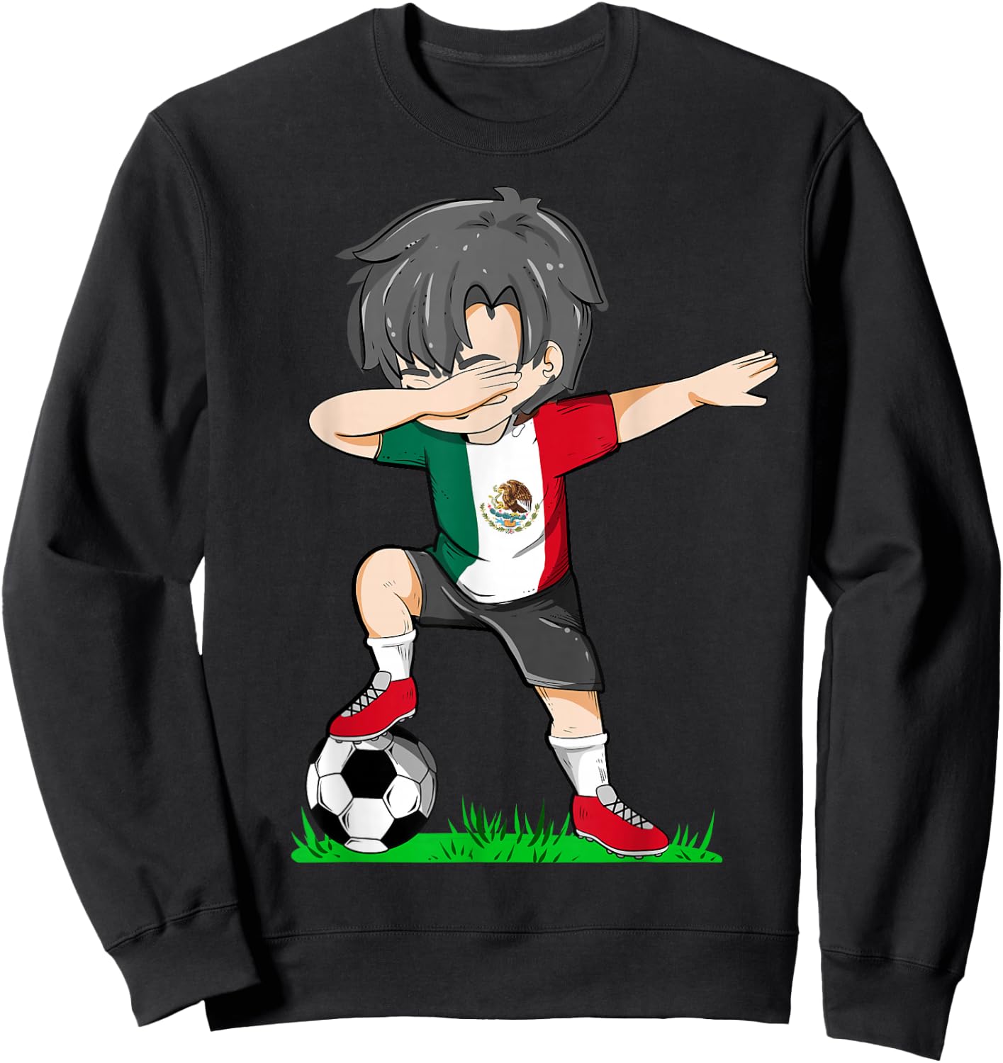 Soccer Mexico Jersey Shirt Mexican Flag Football Boys Men Sweatshirt - Sweatshirt | Black