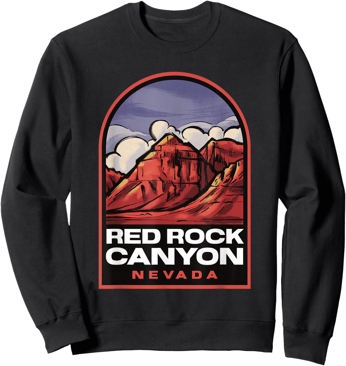 Red Rock Canyon Nevada Vintage Travel Sweatshirt - Sweatshirt | Black