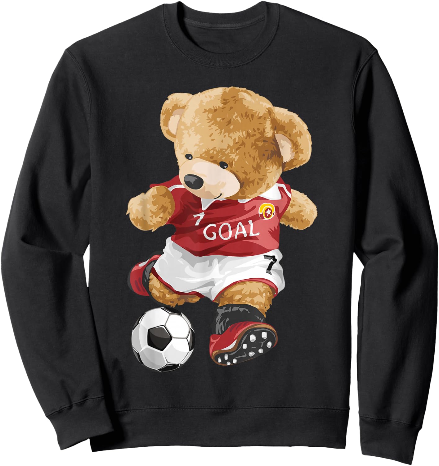 Cute teddy bear playing soccer Sweatshirt - Sweatshirt | Black