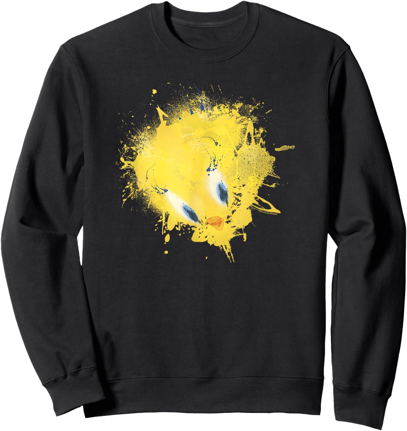 WB100 Looney Tunes Tweety Bird Paint Splat Portrait Sweatshirt - Sweatshirt | Black