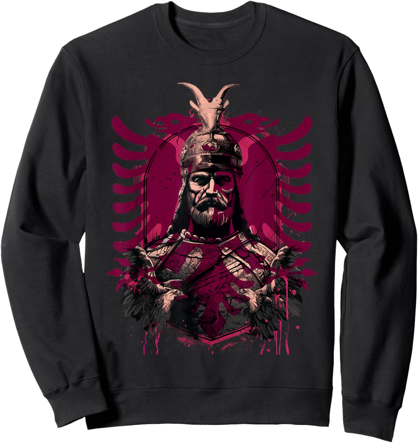 Skanderbeg Albanian National Hero Eagle Kosovo Albanian Sweatshirt - Sweatshirt | Black