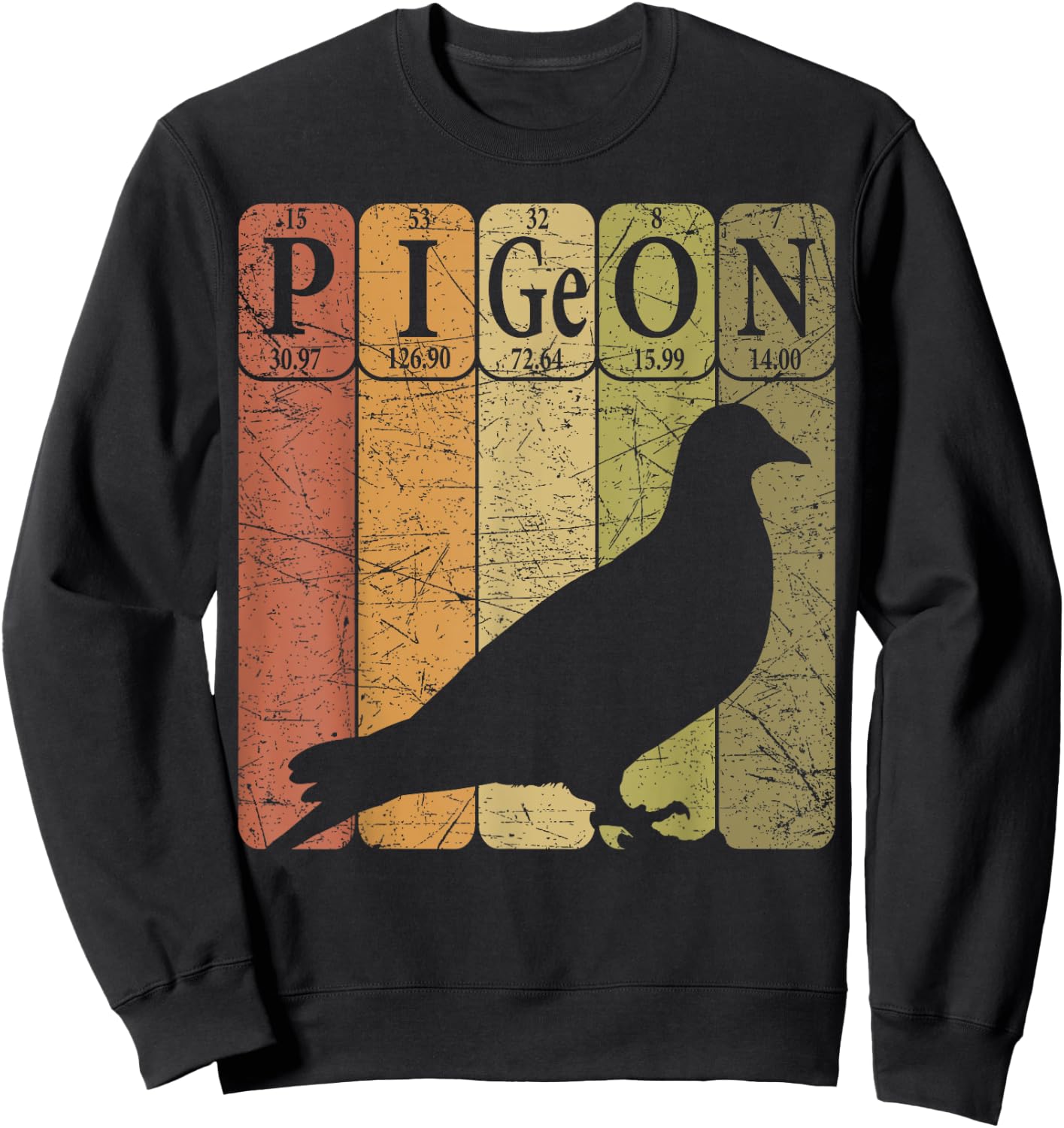 Pigeon Periodic Table Elements Birdwatching Ornithology Sweatshirt - Sweatshirt | Black