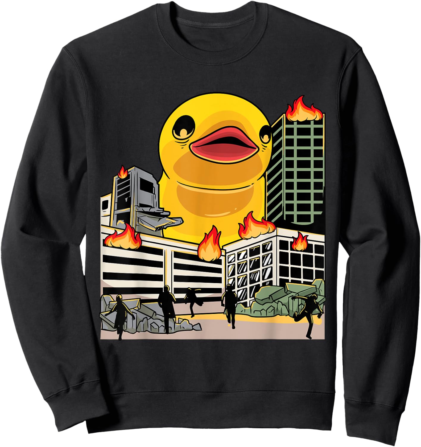 Funny Huge Rubber Duck Lover Kids Sweatshirt - Sweatshirt | Black