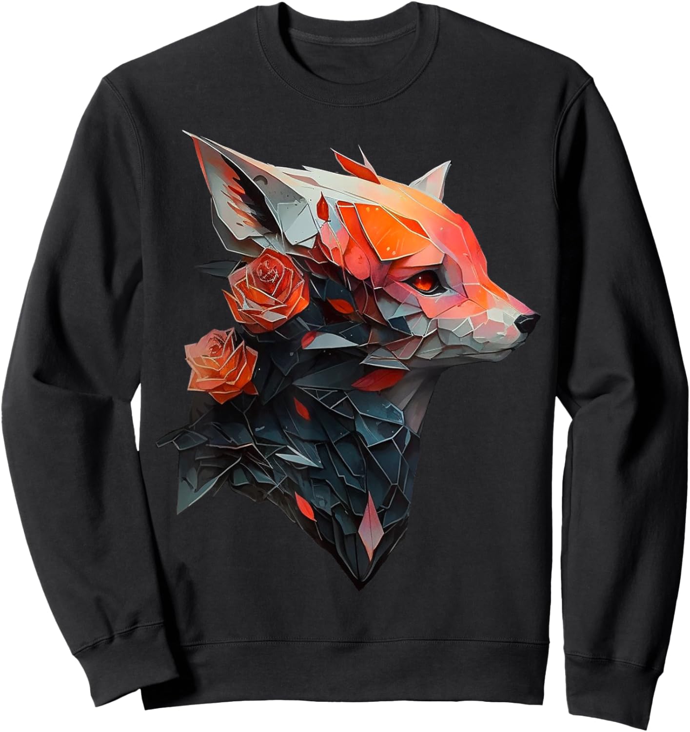 Fox art animal lovers motif animals Sweatshirt - Sweatshirt | Black