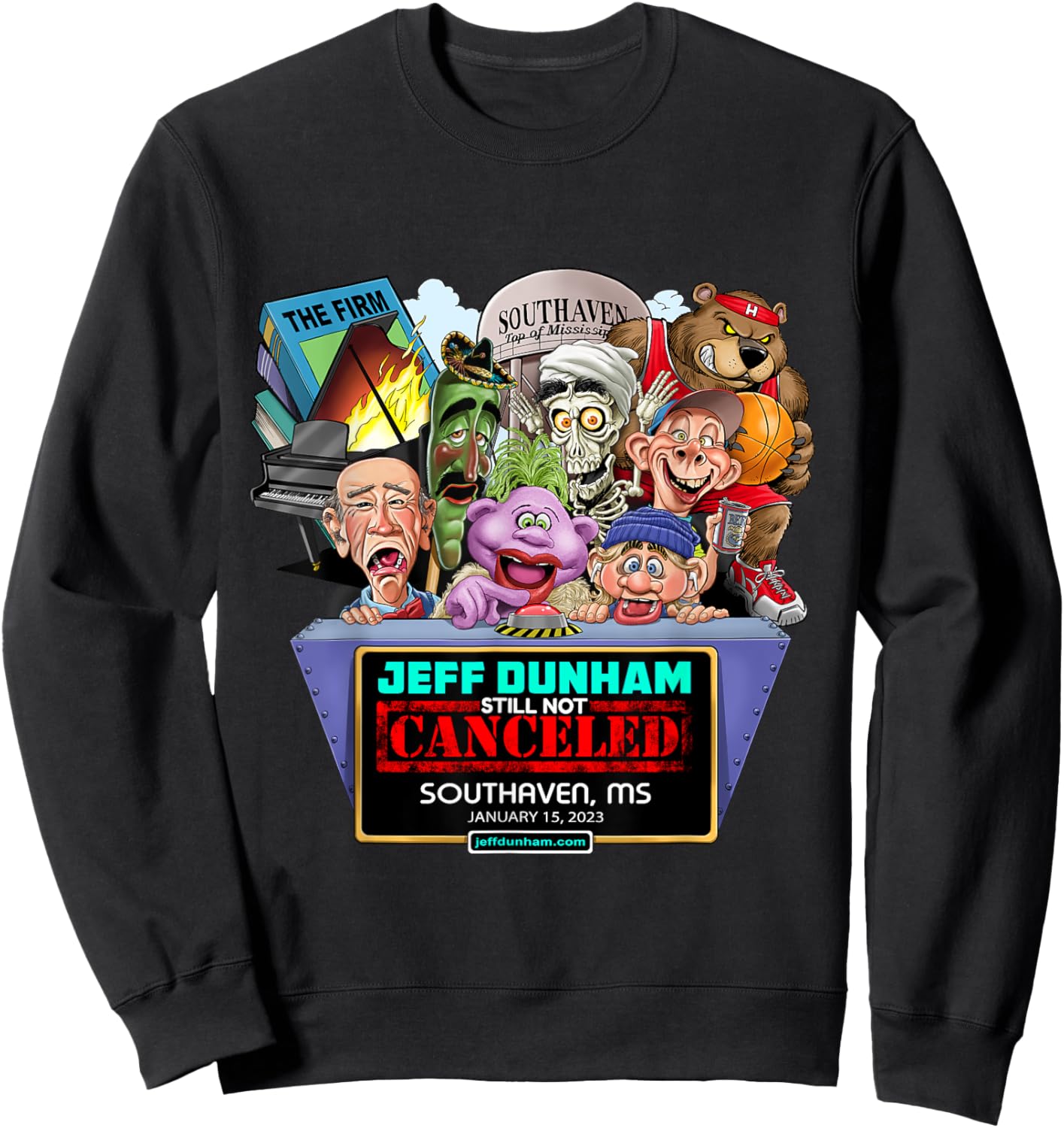 Jeff Dunham Southaven, MS (2023) Sweatshirt - Sweatshirt | Black