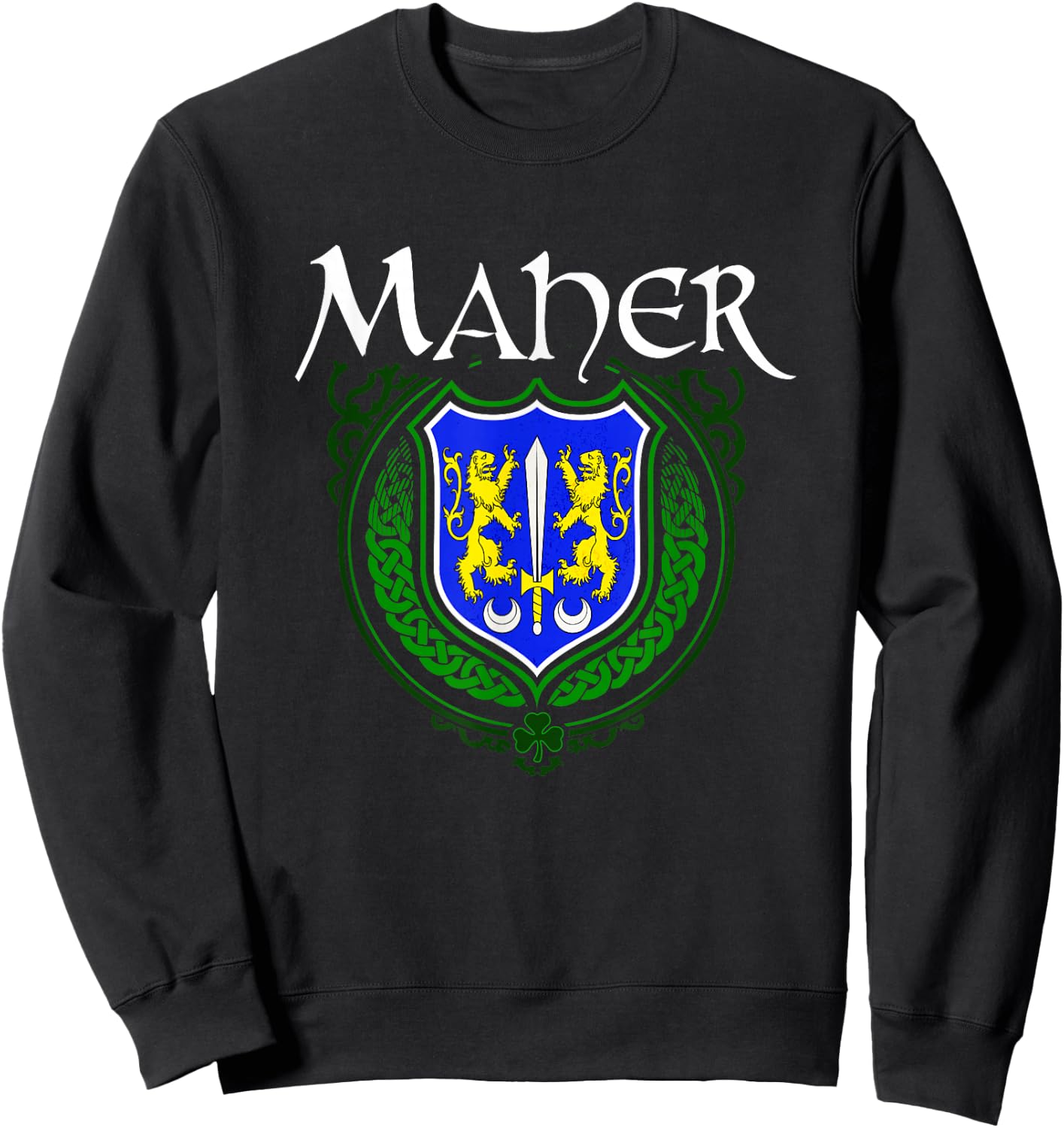 Maher Surname Irish Clan Tartan Badge Ireland Sweatshirt - Sweatshirt | Black
