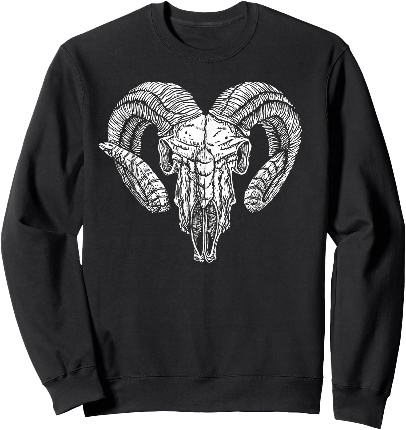 Vintage Old Ram Skull Retro Western Cowboys Bull Design Sweatshirt - Sweatshirt | Black