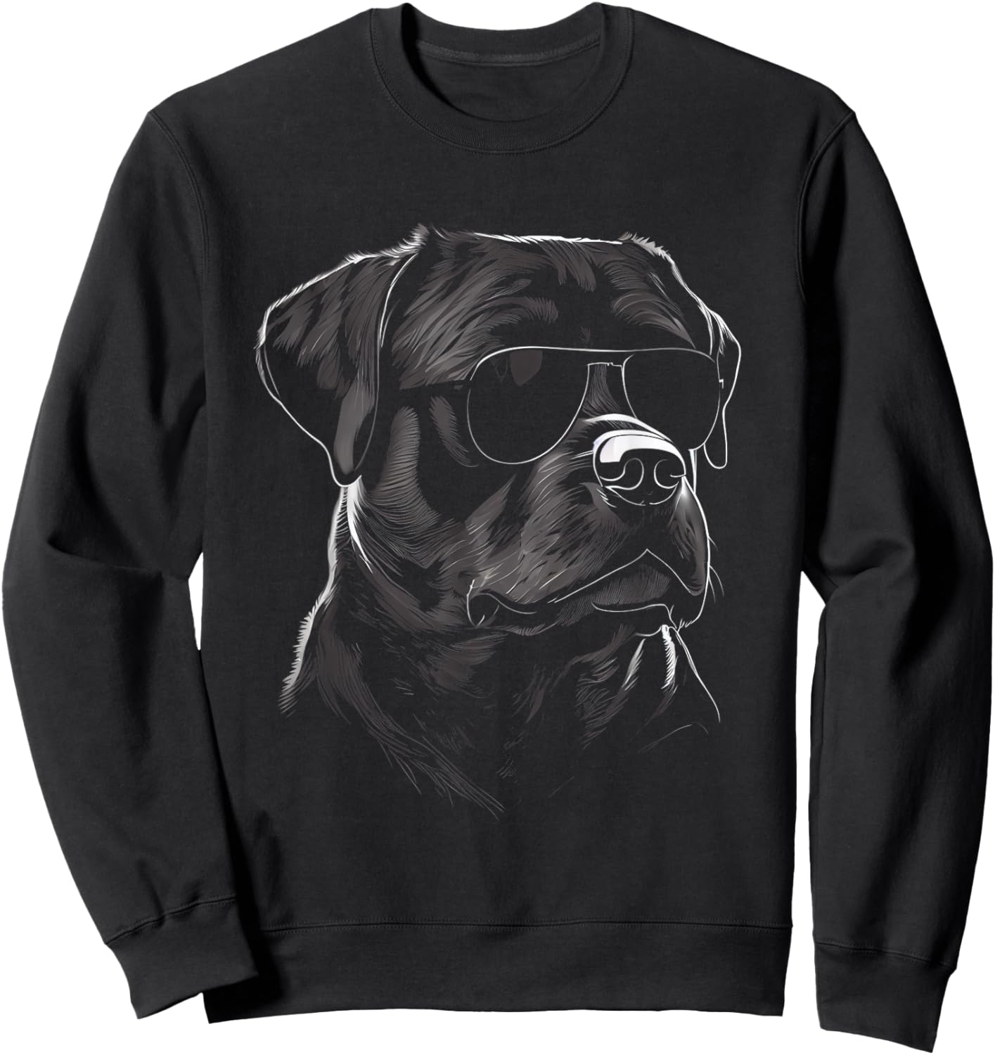 Rottweiler walking sunglasses pet lover dog Sweatshirt - Sweatshirt | Black