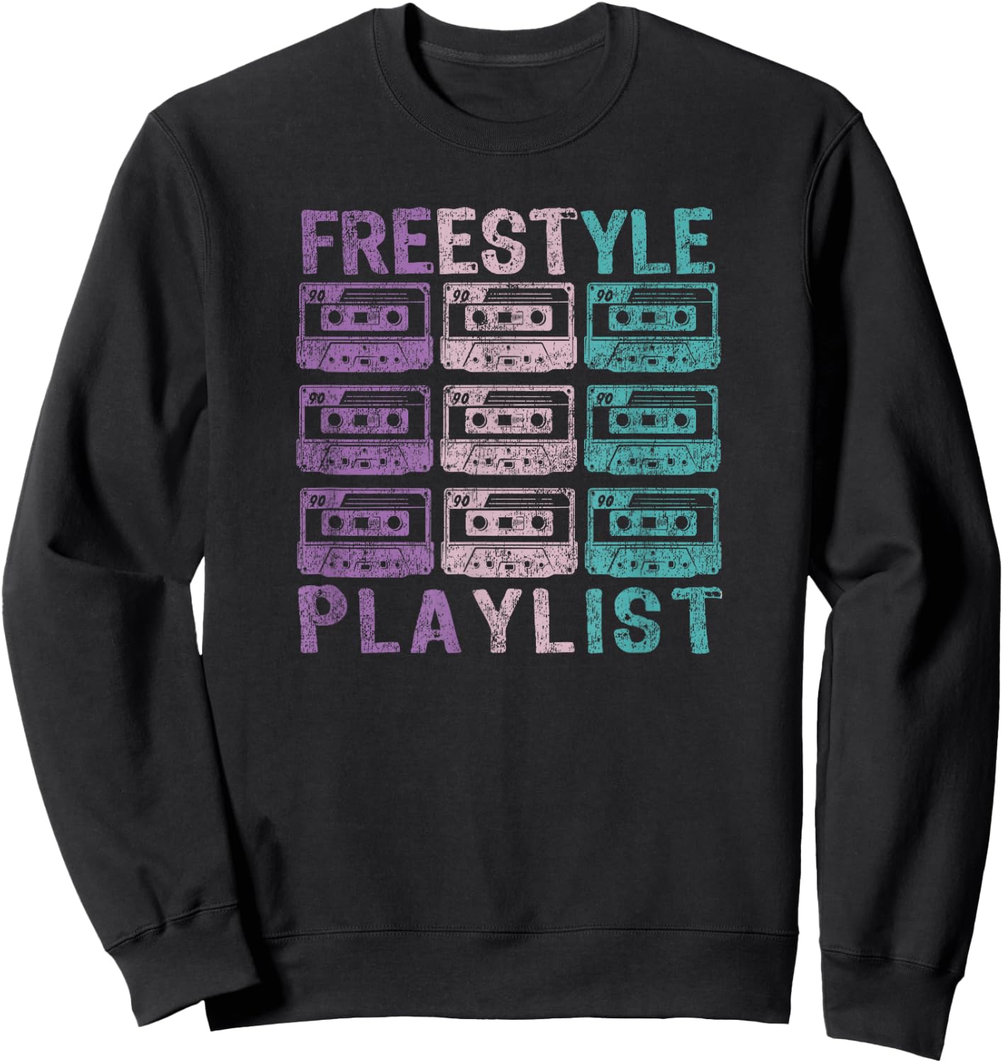 Freestyle Concert Vintage Look 80s Dance Music Sweatshirt - Sweatshirt | Black