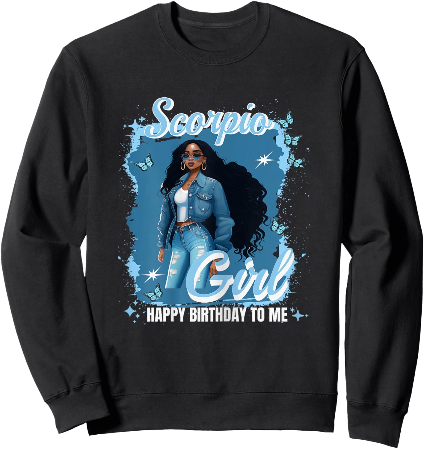 Scorpio Girl Vibes Goddess October November Birthday Nubian Sweatshirt - Sweatshirt | Black